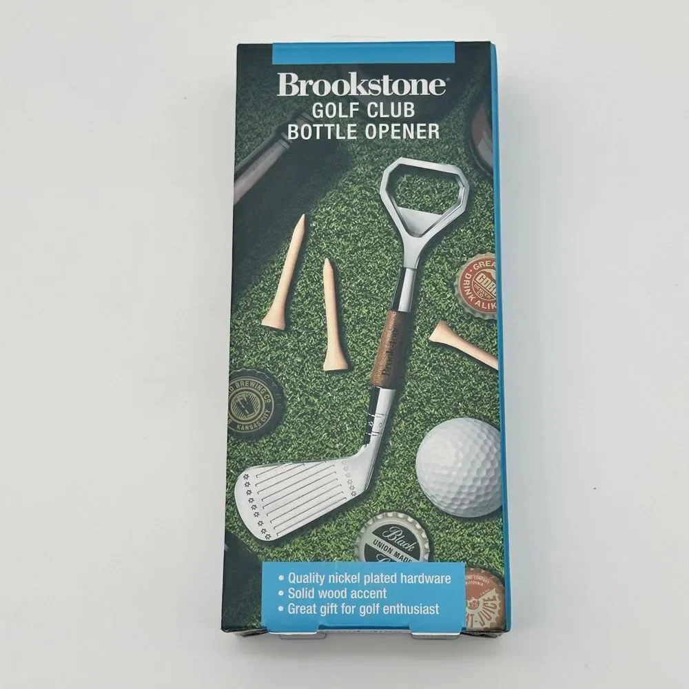 BROOKSTONE Golf Club Bottle Opener- Golf Lover Bar Accessory New In Box